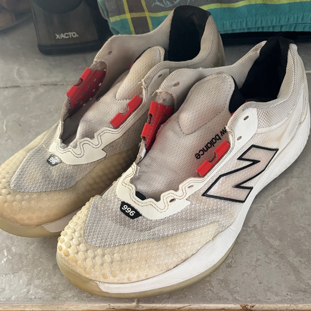 New Balance Cream and Orange Sneakers